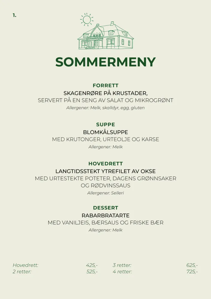 Sommermeny