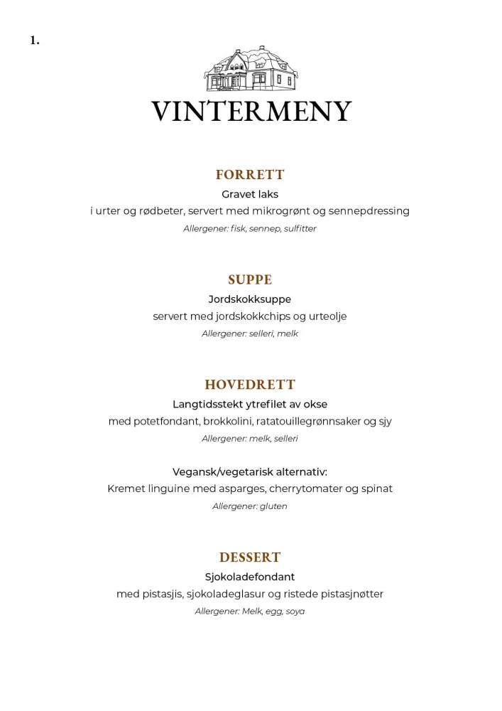Vintermeny, norsk 1